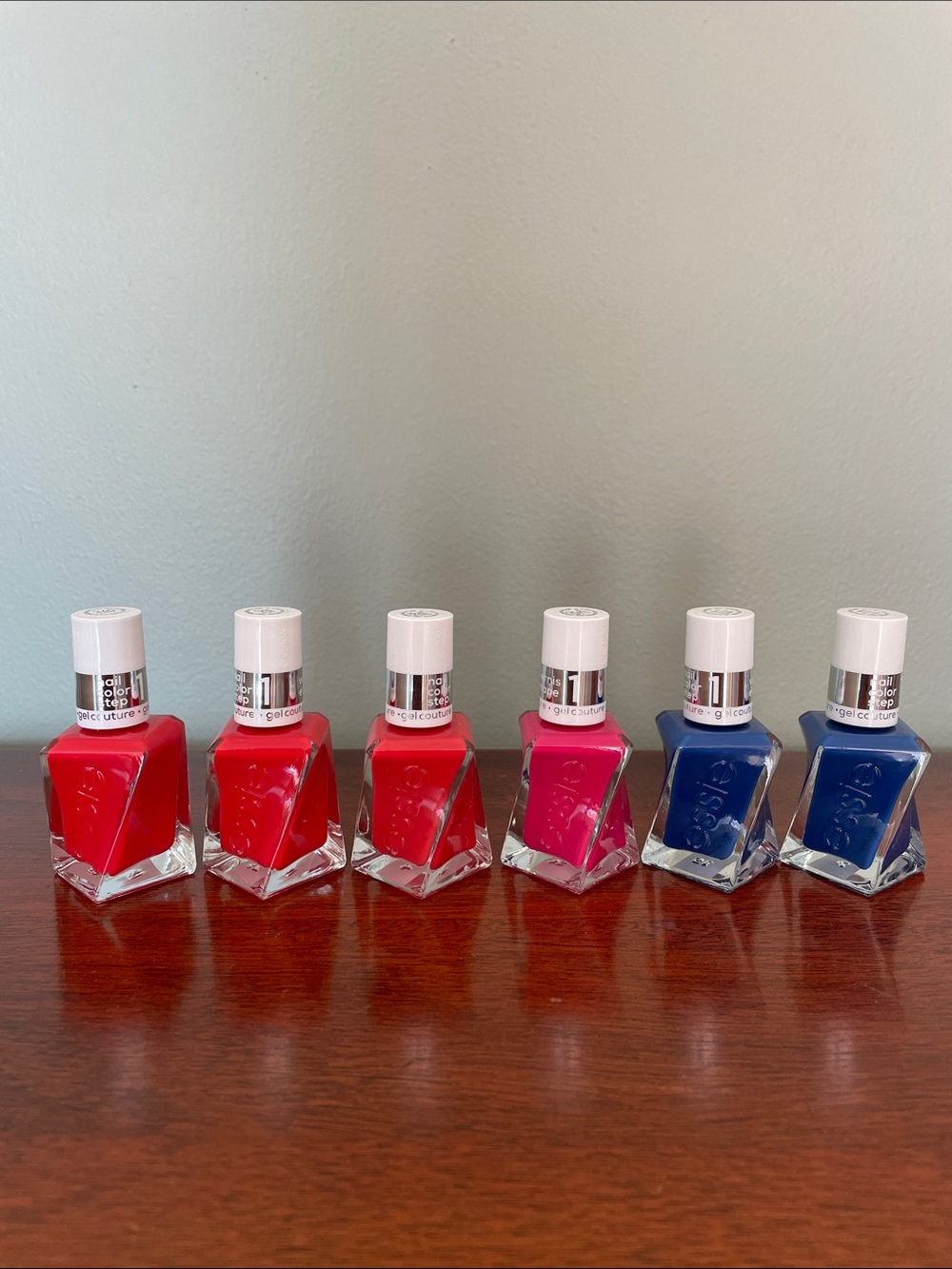 Essie Gel Couture Nail Polish Set - Red, Pink, Blue , set of 6